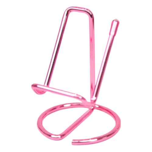 HUAMIAN Roségoldener Metall-Telefonständer, langlebige, korrosionsbeständige Handyhalterung mit skelettiertem Design und PET-Kappen für Büro, Zuhause, Ausstellungs-Schreibtischzubehör (Rosa) von HUAMIAN