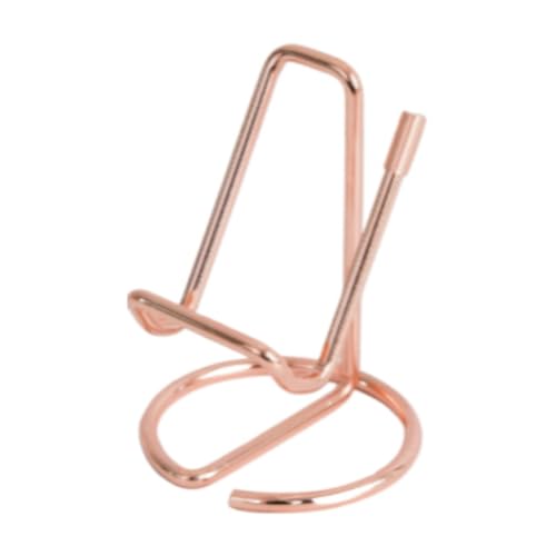 HUAMIAN Roségoldener Metall-Telefonständer, langlebige, korrosionsbeständige Handyhalterung mit skelettiertem Design und PET-Kappen für Büro, Zuhause, Ausstellungs-Schreibtischzubehör (Roségold) von HUAMIAN