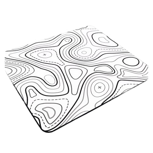HUANGSHIJUNOUS 45x40CM Schwarz Weiß Textur Tastatur Pad Maus Gaming Pc Zubehör Gummi Mauspad Gamer Deskmat Topographische Mause Pads(Black-2,450x400x4mm) von HUANGSHIJUNOUS