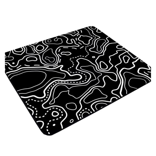 HUANGSHIJUNOUS 45x40CM Schwarz Weiß Textur Tastatur Pad Maus Gaming Pc Zubehör Gummi Mauspad Gamer Deskmat Topographische Mause Pads(Black-3,500x500x2mm) von HUANGSHIJUNOUS