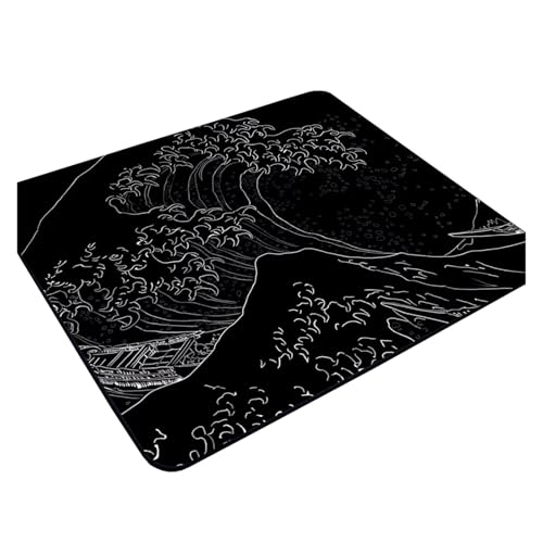 HUANGSHIJUNOUS 45x40CM Schwarz Weiß Textur Tastatur Pad Maus Gaming Pc Zubehör Gummi Mauspad Gamer Deskmat Topographische Mause Pads(Black-7,320x285x3mm) von HUANGSHIJUNOUS