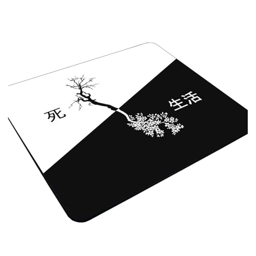 HUANGSHIJUNOUS 45x40CM Schwarz Weiß Textur Tastatur Pad Maus Gaming Pc Zubehör Gummi Mauspad Gamer Deskmat Topographische Mause Pads(Black-8,320x285x2mm) von HUANGSHIJUNOUS