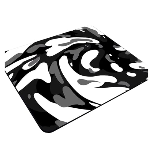HUANGSHIJUNOUS 45x40CM Schwarz Weiß Textur Tastatur Pad Maus Gaming Pc Zubehör Gummi Mauspad Gamer Deskmat Topographische Mause Pads(Black-9,300x250x4mm) von HUANGSHIJUNOUS