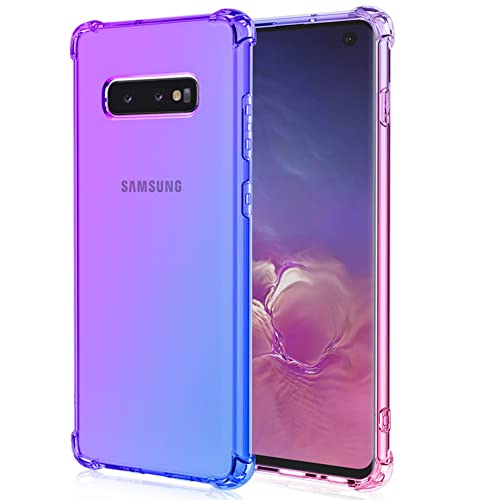 HUANGTAOLI Schutzhülle für Samsung Galaxy S10e, Airbag-Fallschutz, Farbverlauf, Bumper, Handyhülle, Violett/Blau von HUANGTAOLI