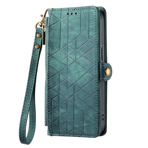 HUANGTAOLI Schutzhülle mit Reißverschluss, kompatibel mit Motorola Moto G55 (G55), Ständer und Kartenhalter von HUANGTAOLI