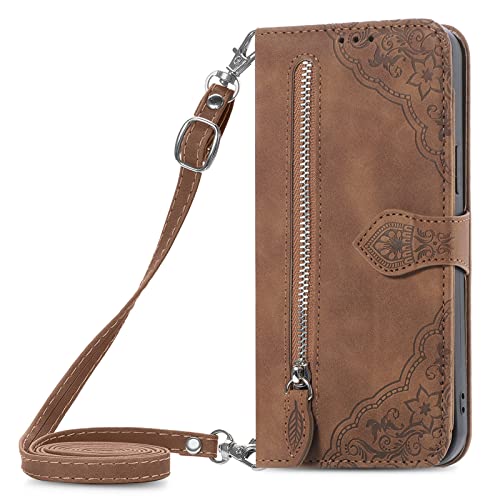 HUANGTAOLI Verstellbarer Schultergurt Handyhülle für Samsung Galaxy Note 10 Lite, Reißverschluss Tasche mit Kartenfach Handy Hülle für Samsung Galaxy Note 10 Lite von HUANGTAOLI