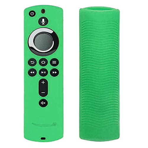 HUANRU 2 Stück Silikons Chutzhülle Für Fire TV Stick 4K Fernbedienungs Abdeckung Leuchtende Hülle Gitter rutschfest Anti-Lost-Schutzhülle Stoßfeste Abdeckung Für (3. Generation) / Cube von HUANRU