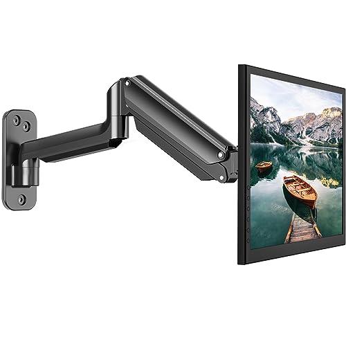 HUANUO Monitor Wandhalterung für 17-32 Zoll LED/LCD/TV Bildschirm, Monitor Halterung Wand, Monitor Arm Wall Mount mit 360° Drehbar Gasdruckfeder Arm, VESA 75mm 100mm von HUANUO