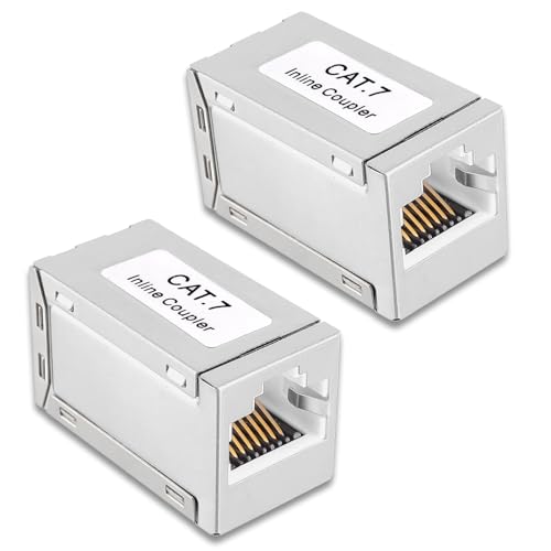 HUAREW RJ45 Kupplung Cat7, Lan Kabel Verlängerung, Patchkabel Adapter, Netzwerkkabel Verbinder, Ethernet Kabel Patchkabel für Cat7 Cat6A Cat6 Cat5 Cat5e 2 Stück von HUAREW
