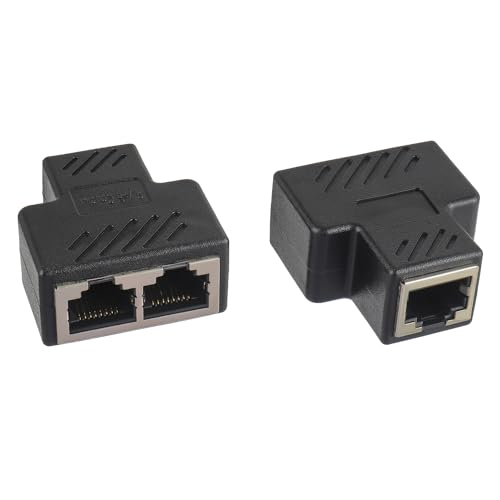 HUAREW RJ45 LAN Splitter 1 auf 2 Ethernet Steckverbinder Netzwerk Verlängerungen Adapter für Cat5 Cat5e Cat6 Cat7 Cat8 Kabel(2 Stück) von HUAREW