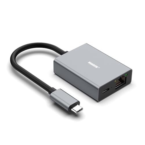 HUAREW USB C auf Ethernet Ladeadapter, USB C auf RJ45 Gigabit Ethernet LAN Netzwerkadapter für TV Stick, Phone,Computer, Tablet von HUAREW