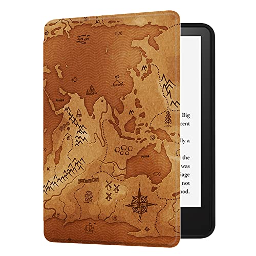 HUASIRU Gemälde Hülle Schutzhülle Der Neue Kindle (2022) mit 6-Zoll-Display mit 300 ppi (11. Generation, Modell-Nr. C2V2L3) Case Cover, Karte von HUASIRU
