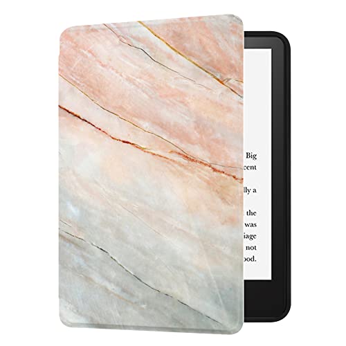 HUASIRU Gemälde Hülle Schutzhülle Der Neue Kindle (2022) mit 6-Zoll-Display mit 300 ppi (11. Generation, Modell-Nr. C2V2L3) Case Cover, Marmor Rosa von HUASIRU