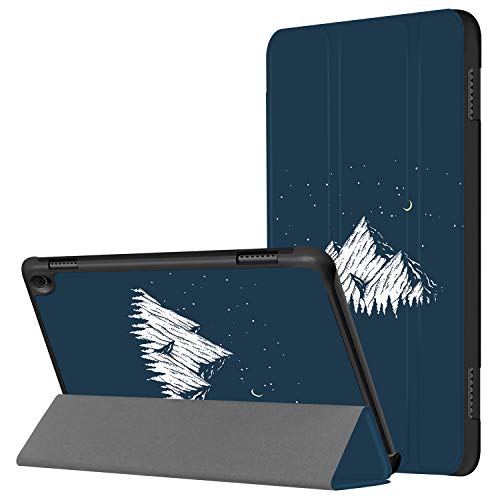 HUASIRU Gemälde Hülle Schutzhülle Fire HD 8 Tablet (10th Gen, 2020 Veröffentlicht) - Dreifache gefaltete Vorderabdeckung mit Automatischem Schlaf/Wach, Berg von HUASIRU