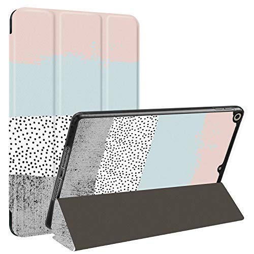Huasiru Gemälde Hülle Schutzhülle iPad Air/Air 2 (9.7 Zoll) Tablet und iPad 2017/2018 Veröffentlicht - Dreifache gefaltete Vorderabdeckung mit Automatischem Schlaf/Wach, Farben von HUASIRU