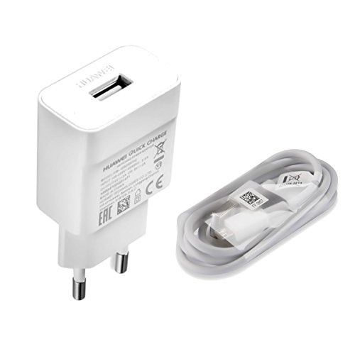 2 Ampere Huawei Schnell Ladegerät Quick Charger - Handy Ladekabel - Micro USB - 100-240 Volt - Weiß - für Huawei Mobiltelefone mit Micro USB Ladeanschluss von HUAWEI