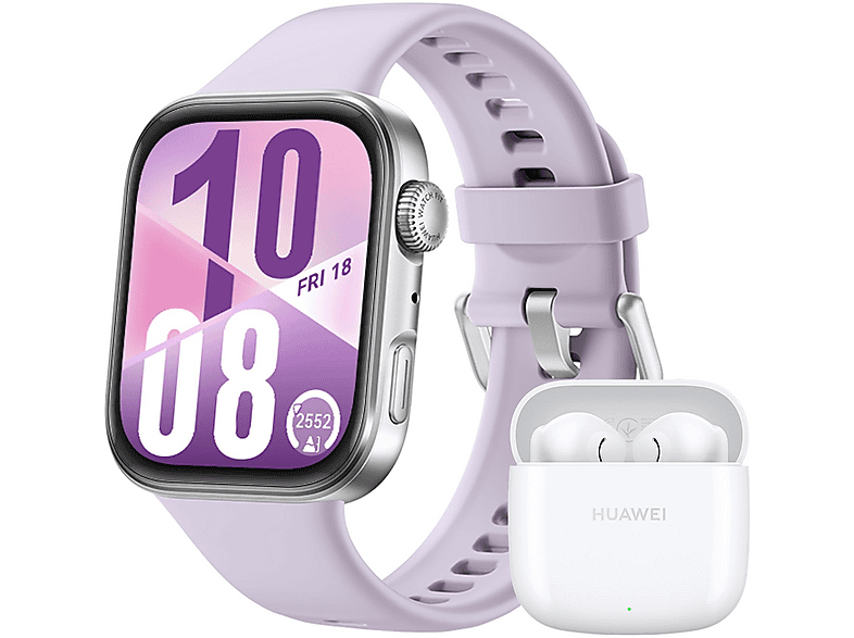 HUAWEI Fit 4 + Freebuds SE 2 Smartwatch Fluorelastomer, 130-210 mm, Purple HUAWEI Fit 4 + Freebuds SE 2 Smartwatch Fluorelastomer, 130-210 mm, Purple von HUAWEI