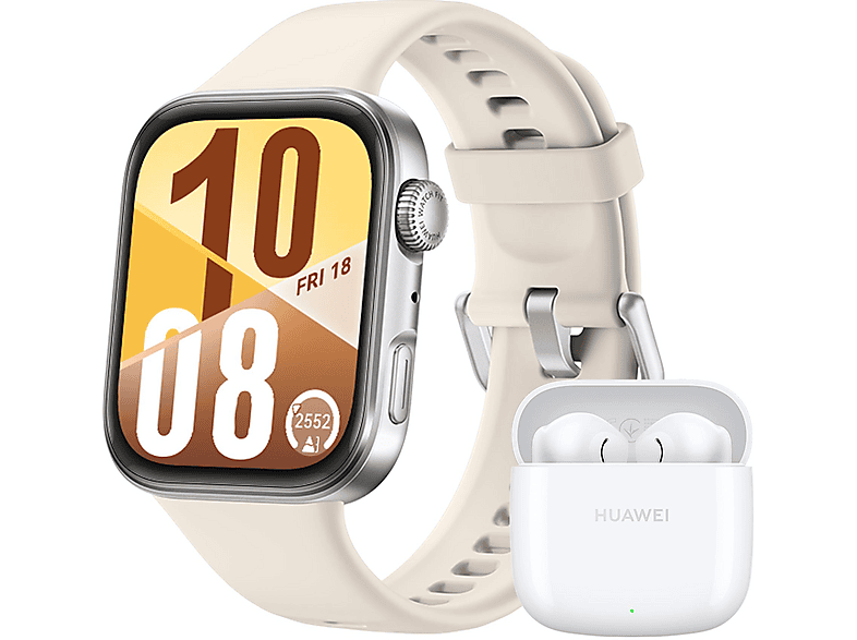 HUAWEI Fit 4 + Freebuds SE 2 Smartwatch Fluorelastomer, 130-210 mm, White HUAWEI Fit 4 + Freebuds SE 2 Smartwatch Fluorelastomer, 130-210 mm, White von HUAWEI