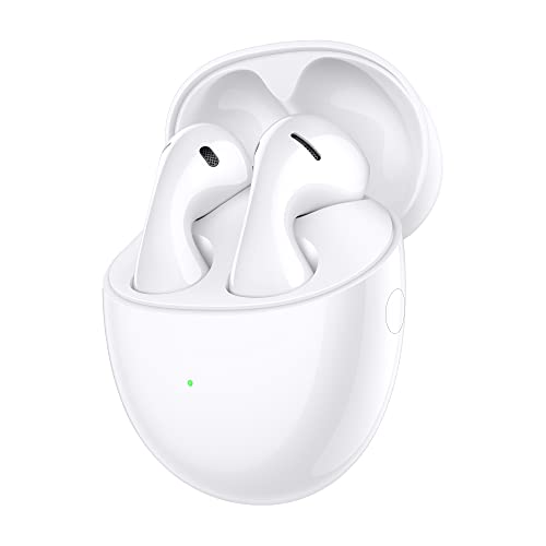 HUAWEI FreeBuds 5 TWS Bluetooth-Kopfhörer, Hi-Res-Zertifiziert, leistungsstarker Bass, offenes Design für verbesserten Komfort, bis zu 30 Stunden Akkulaufzeit, IPX4 wasserdicht, Keramikweiß von HUAWEI