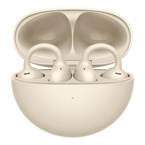 HUAWEI FreeClip, Innovatives Clip-Design, Intensives Open-Ear-Hörerlebnis, KI-Hintergrundgeräuschunterdrückung bei Anrufen, Superlange Akkulaufzeit, Android & iOS, Beige von HUAWEI
