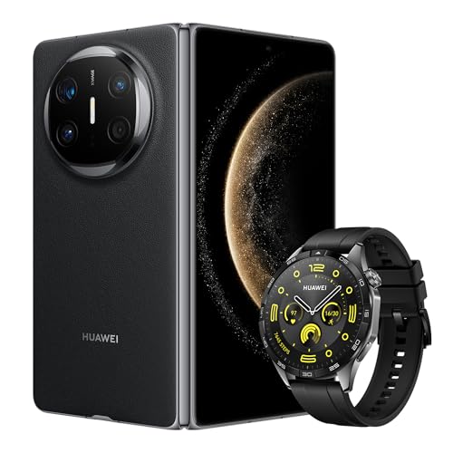 HUAWEI Mate X6, 12+512GB, klappbare Form, ultraschlank und robust, Ultra Chroma Kamera, Kunlun Glass™ der 2. Generation, X-True™ Display, Live-Multitask, Lange Akkulaufzeit, Schwarz + GT 4 von HUAWEI