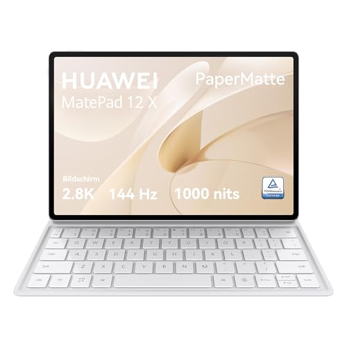 HUAWEI MatePad 12 X PaperMatte Edition WiFi Tablet, 12-Zoll 2.8K FullView Display, 144 Hz hohe Bildwiederholfrequenz, 12GB+256GB, mit Tastatur, GoPaint App, Goldseide-Design, Ultralange Akku, Weiß HUAWEI MatePad 12 X PaperMatte Edition WiFi Tablet, 12-Zoll 2.8K FullView Display, 144 Hz hohe Bildwiederholfrequenz, 12GB+256GB, mit Tastatur, GoPaint App, Goldseide-Design, Ultralange Akku, Weiß von HUAWEI