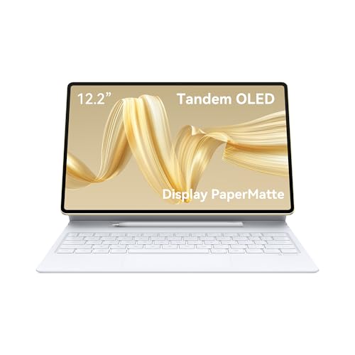 HUAWEI MatePad Pro 12.2“+Tastatur+M-Pencil,PaperMatte EditionTablet, 2.8K Tandem OLED FullView Display, Bildwiederholfrequenz von 144 Hz, 12GB+512 GB,Glide Keyboard,10.100 mAh Akku,GoPaint,Gold von HUAWEI