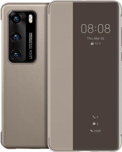 HUAWEI P40 Smart View Flip Handytasche Original Zubehör Khaki von HUAWEI