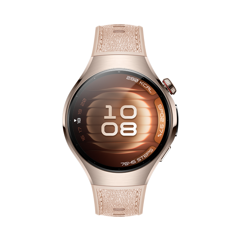 HUAWEI WATCH 5 42mm Sandgoldenes 904L Edelstahlgehäuse mit beigem Kompositarmband von HUAWEI