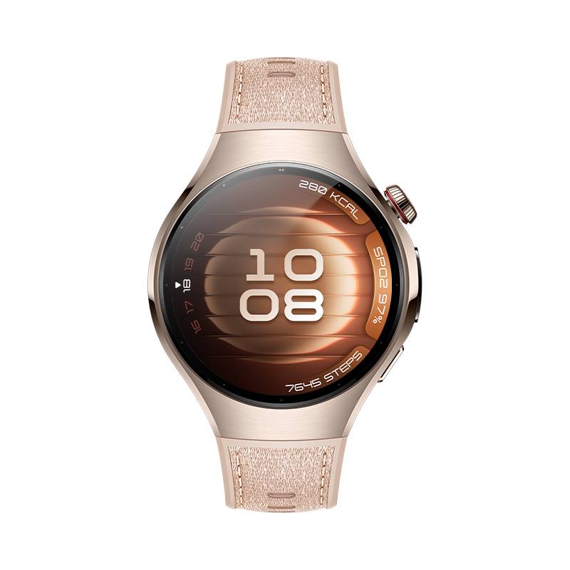 HUAWEI WATCH 5 42mm Sandgoldenes 904L Edelstahlgehäuse mit beigem Kompositarmband von HUAWEI