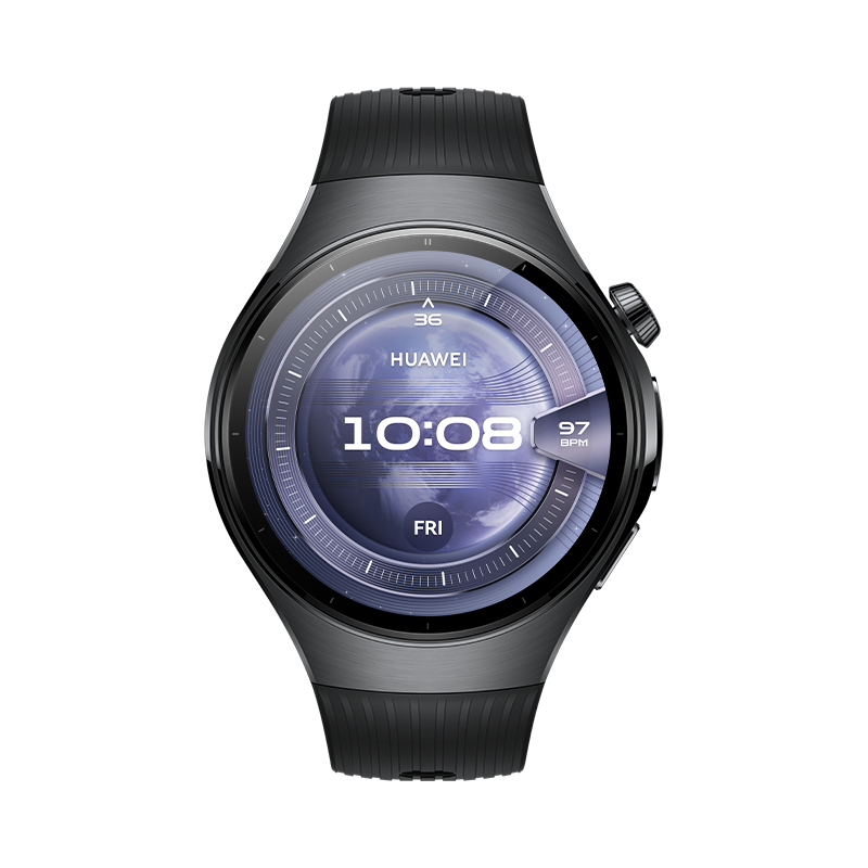 HUAWEI WATCH 5 46mm Schwarzes Edelstahlgehäuse mit schwarzem Fluorelastomer-Armband HUAWEI WATCH 5 46mm Schwarzes Edelstahlgehäuse mit schwarzem Fluorelastomer-Armband von HUAWEI