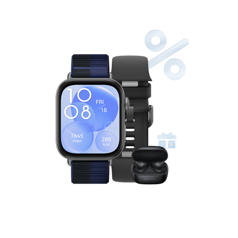 HUAWEI WATCH FIT 3 schwarzes Fluoroelastomer-Armband + dunkelblau-Armband HUAWEI WATCH FIT 3 schwarzes Fluoroelastomer-Armband + dunkelblau-Armband von HUAWEI