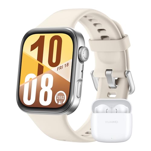 HUAWEI Watch FIT 4 Smartwatch + FreeBuds SE 2, Fitness Tracker mit 5ATM Wasserdicht, 100+ Sportmodi, Gesundheits-Insights, Bis zu 10 Tage Akku, Kompatibel mit Android™ & iOS, Weiß HUAWEI Watch FIT 4 Smartwatch + FreeBuds SE 2, Fitness Tracker mit 5ATM Wasserdicht, 100+ Sportmodi, Gesundheits-Insights, Bis zu 10 Tage Akku, Kompatibel mit Android™ & iOS, Weiß von HUAWEI