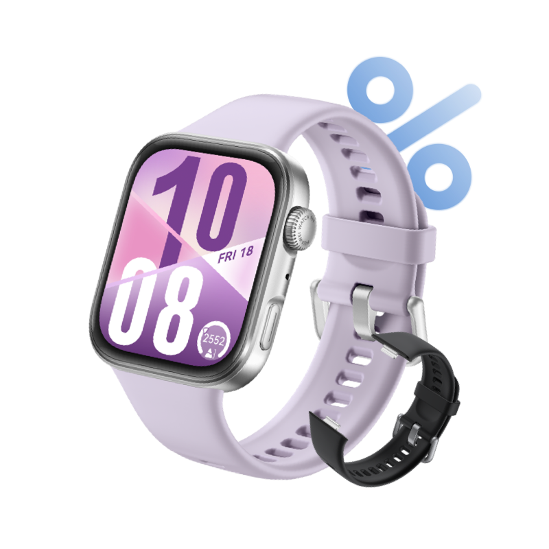 HUAWEI WATCH FIT 4 silbernes Gehäuse mit violettem Fluorelastomer-Armband HUAWEI WATCH FIT 4 silbernes Gehäuse mit violettem Fluorelastomer-Armband von HUAWEI