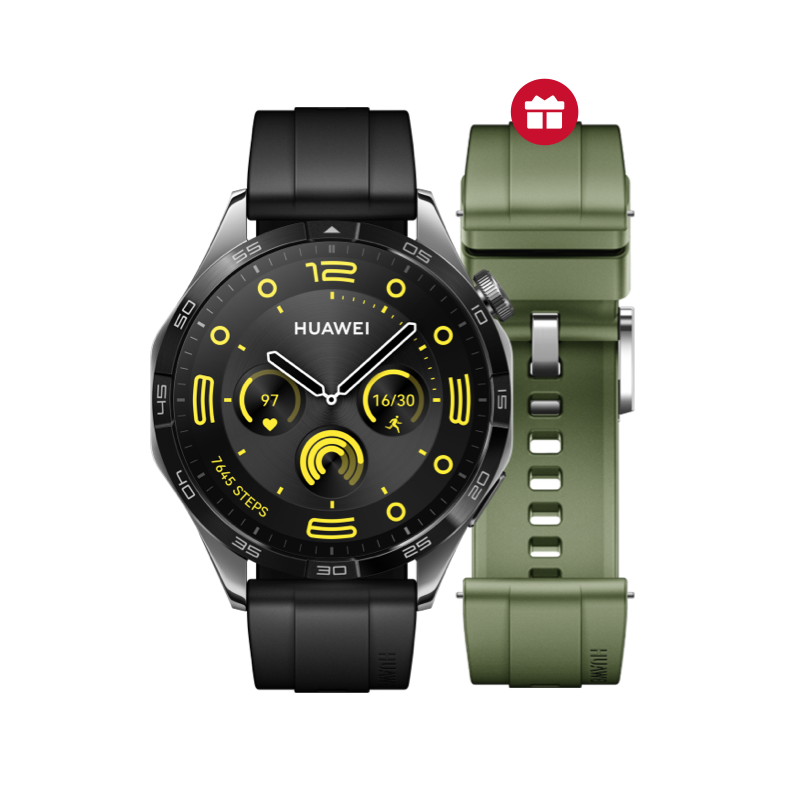 HUAWEI WATCH GT 4 46mm Schwarzes Edelstahlgehäuse mit schwarzem Fluorelastomer-Armband HUAWEI WATCH GT 4 46mm Schwarzes Edelstahlgehäuse mit schwarzem Fluorelastomer-Armband von HUAWEI