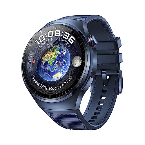 HUAWEI Watch 4 Pro, Gehäuse aus Raumfahrt-klassifizierter Titaniumlegierung & Saphirglas, ozeanblau, eSIM Mobiltelefonie, kompatibel mit Android & iOS, deutsche Version von HUAWEI