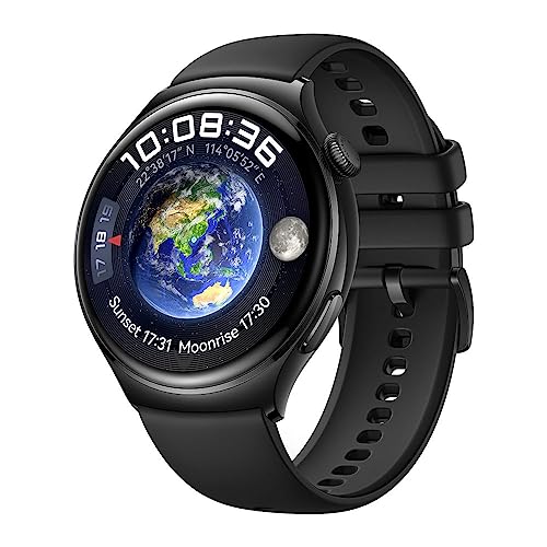 HUAWEI Watch 4 Smartwatch, EKG-Analyse, Übersicht in Einer Minute der Sieben Indikatoren zur Überwachung der Gesundheit, eSIM, Zwei Batteriemodi, iOS/Android, Schwarz von HUAWEI