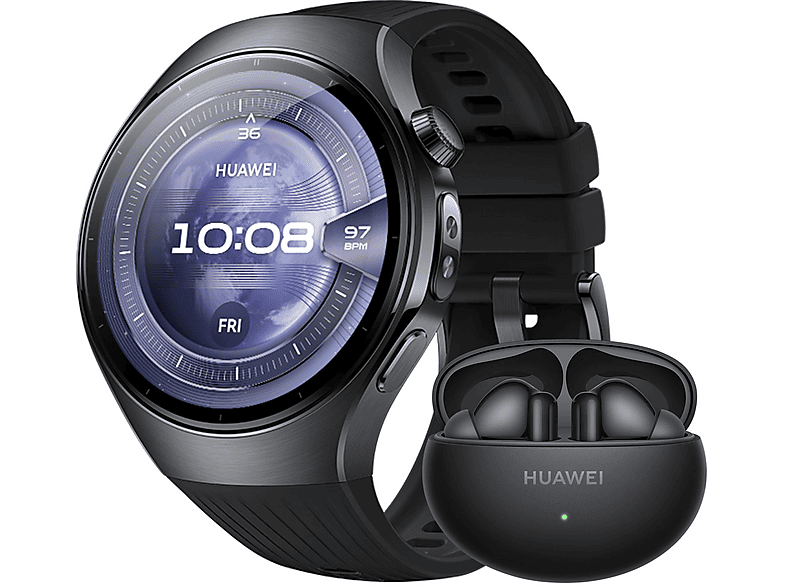 HUAWEI Watch 5 46 + Freebuds 6i Smartwatch Fluorelastomer, 140-210 mm, Midnight Black HUAWEI Watch 5 46 + Freebuds 6i Smartwatch Fluorelastomer, 140-210 mm, Midnight Black von HUAWEI