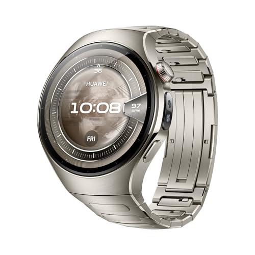 HUAWEI Watch 5 Smartwatch, X-TAP-Technologie, SpO2 an der Fingerspitze, Health Glance, EKG, HRV, eSIM, Zwei Akkumod, Bis zu 11 Tage Akkulaufzeit, Kompatibel mit Android™ & iOS, 46mm, Silber von HUAWEI