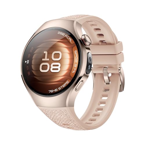 HUAWEI Watch 5 Smartwatch, X-TAP-Technologie, SpO2 an der Fingerspitze, Health Glance, EKG, HRV, eSIM, Zwei Akkumod, Bis zu 7 Tage Akkulaufzeit, Kompatibel mit Android™ & iOS, Saphirglas, 42mm, Beige von HUAWEI