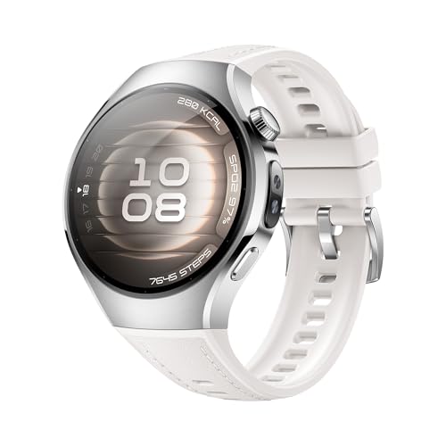 HUAWEI Watch 5 Smartwatch, X-TAP-Technologie, SpO2 an der Fingerspitze, Health Glance, EKG, HRV, eSIM, Zwei Akkumod, Bis zu 7 Tage Akkulaufzeit, Kompatibel mit Android™ & iOS, Saphirglas, 42mm, weiß von HUAWEI