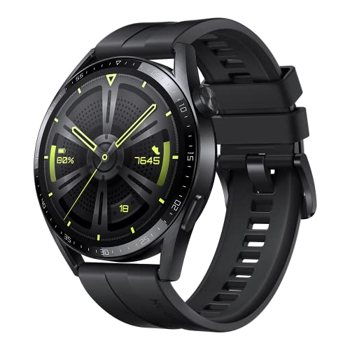 HUAWEI Watch GT 3 46mm Smartwatch, Lange Akkulaufzeit, ganztägige SpO2-Überwachung, KI-Lauftrainer, genaue Herzfrequenzüberwachung, 100+ Trainingsmodi, Schwarz von HUAWEI