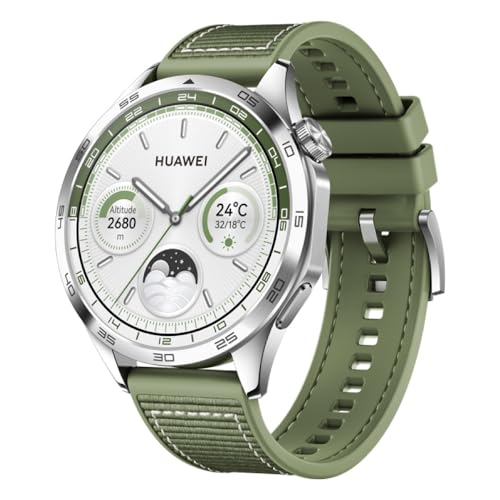 HUAWEI Watch GT 4 46mm Smartwatch, Bis zu 2 Wochen Akkulaufzeit, Android und iOS, Kalorienmanagement, Professionelles Gesundheitsmanagement, SpO2, GPS, Deutsche Version, Grün von HUAWEI