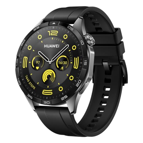 HUAWEI Watch GT 4 46mm Smartwatch, Bis zu 2 Wochen Akkulaufzeit, Android und iOS, Kalorienmanagement, Professionelles Gesundheitsmanagement, SpO2, GPS, Deutsche Version, Schwarz von HUAWEI