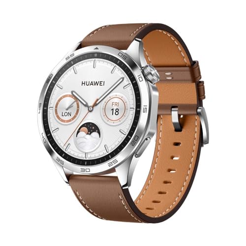 HUAWEI Watch GT 4 46mm Smartwatch, Oktagon Design, Bis zu 2 Wochen Akkulaufzeit‌, Erweitertes 24/7 Gesundheitsmanagement, Kalorienmanagement, Kompatibel mit Android und iOS, Braun von HUAWEI