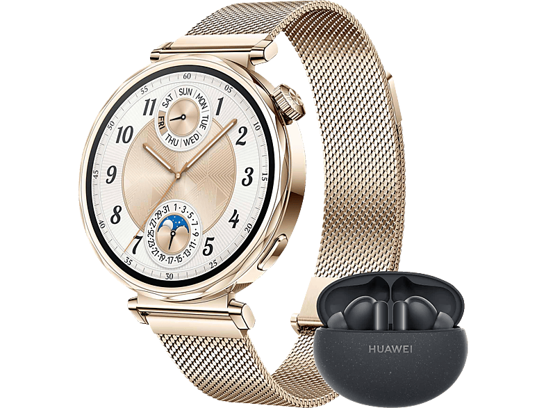 HUAWEI Watch GT5 41 MM + FreeBuds 5i Smartwatch Milanese, 130-190 mm, Gold HUAWEI Watch GT5 41 MM + FreeBuds 5i Smartwatch Milanese, 130-190 mm, Gold von HUAWEI