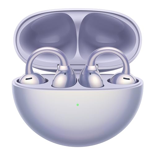 HUAWEI FreeClip, Innovatives Clip-Design, Intensives Open-Ear-Hörerlebnis, KI-Hintergrundgeräuschunterdrückung bei Anrufen, Superlange Akkulaufzeit, Android&iOS, Deutsche Version, Lila von HUAWEI