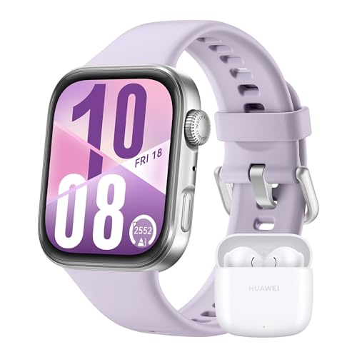 HUAWEI Watch FIT 4 Smartwatch + FreeBuds SE 2, Sports Fitness Tracker, 5ATM Wasserdicht, Gesundheits-Insights, Bis zu 10 Tage Akku, Kompatibel mit Android™ & iOS, 30 Monate Garantie, Lila von HUAWEI