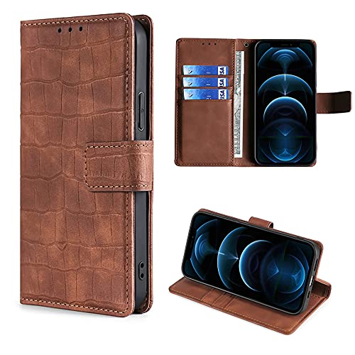 HUAYIJIE GKFGEY Flip Case für Huawei P Smart FIG-LX1 / FIG-L21 Hülle Handy Ständer Cover [Braun] von HUAYIJIE