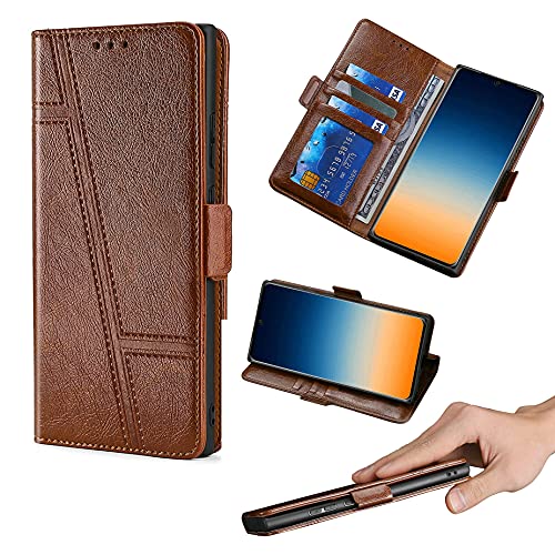 HUAYIJIE GKLTCK Flip Case für Huawei Y6 Pro 2017 Sla-L22 Case Phone Stand Cover [Braun] von HUAYIJIE